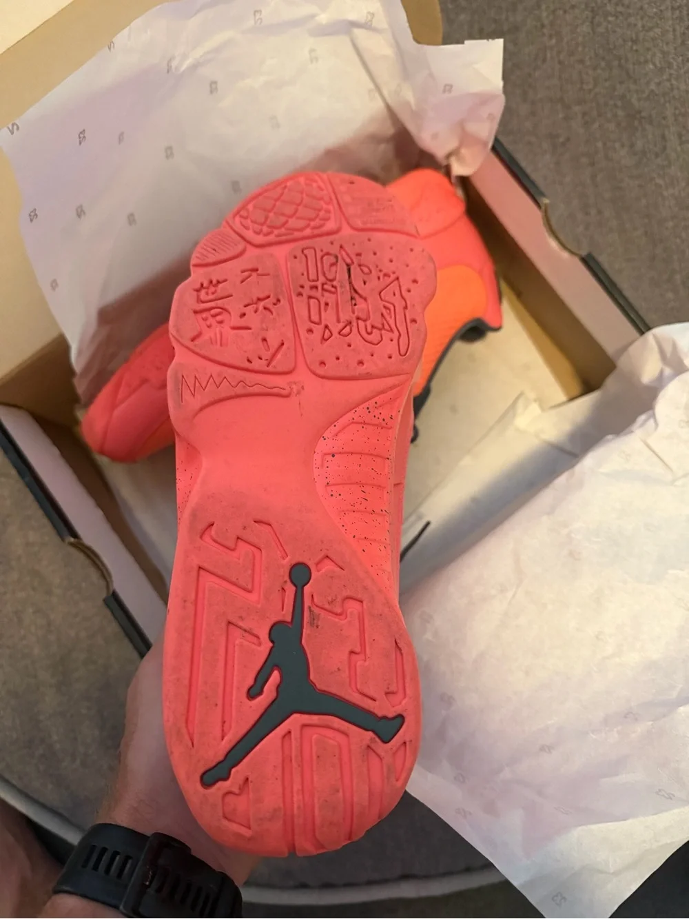 Jordan Kids' Bright Coral Red Sneakers with Black Laces